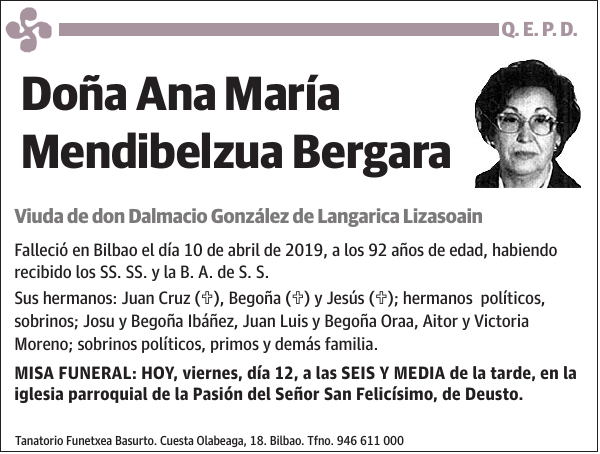 Ana María Mendibelzua Bergara