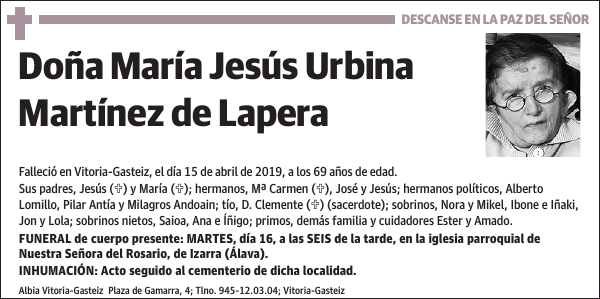 María Jesús Urbina Martínez de Lapera