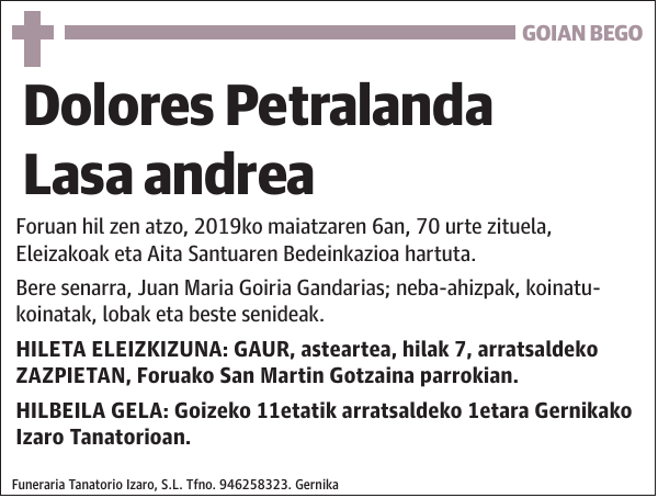 Dolores Petralanda Lasa