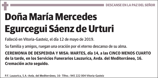 María Mercedes Egurcegui Sáenz de Urturi