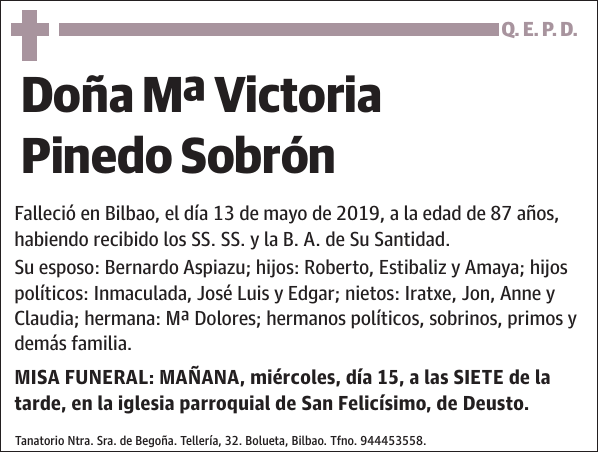 Mª Victoria Pinedo Sobrón
