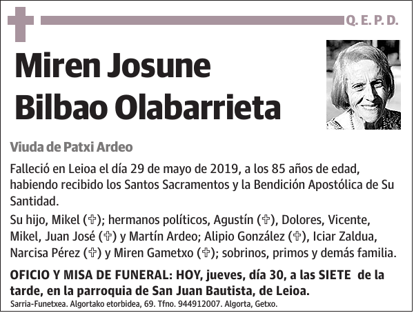 Miren Josune Bilbao Olabarrieta