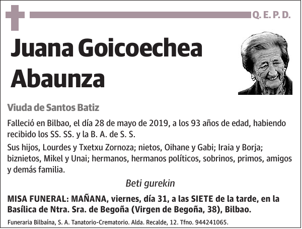 Juana Goicoechea Abaunza