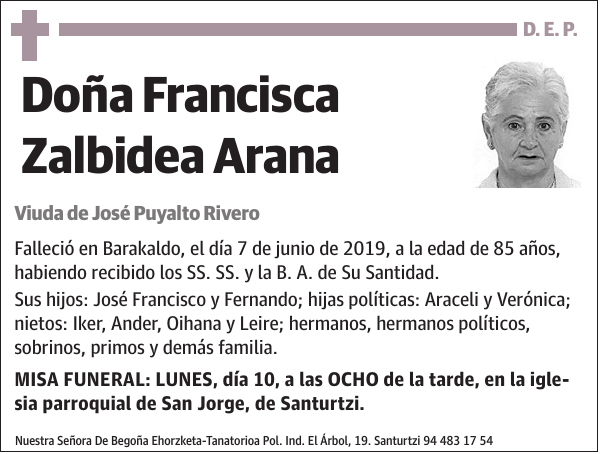 Francisca Zalbidea Arana