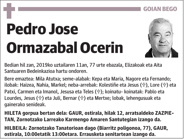 Pedro Jose Ormazabal Ocerin