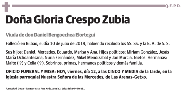 Gloria Crespo Zubia