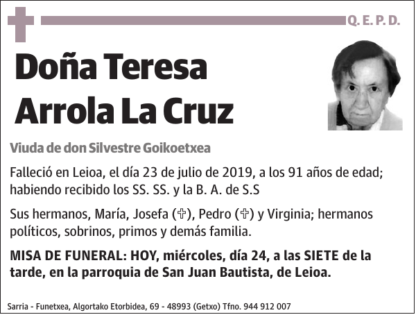 Teresa Arrola La Cruz