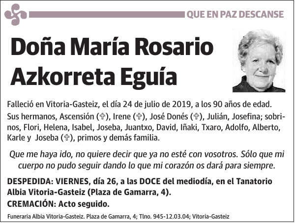 María Rosario Azkorreta Eguía