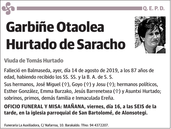 Garbiñe Otaolea Hurtado de Saracho