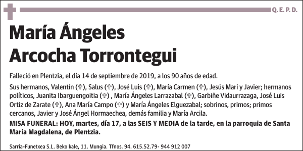 María Ángeles Arcocha Torrontegui