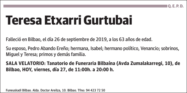 Teresa Etxarri Gurtubai