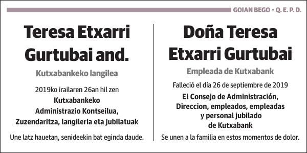 Teresa Etxarri Gurtubai
