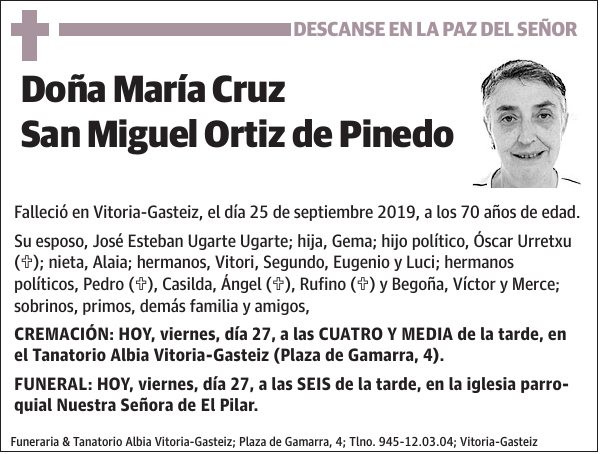 María Cruz San Miguel Ortiz de Pinedo