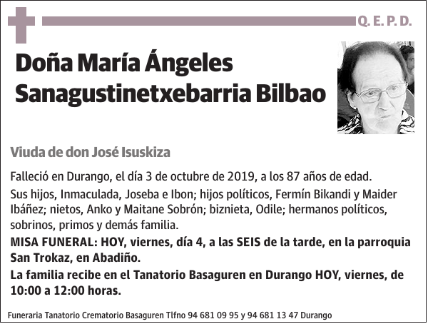 María Ángeles Sanagustinetxebarria Bilbao