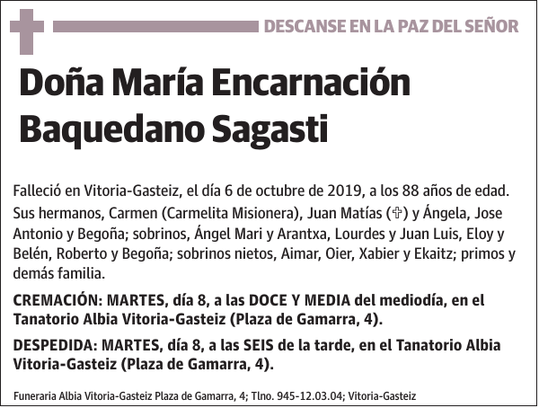 María Encarnación Baquedano Sagasti