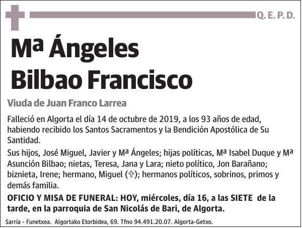 Mª Ángeles Bilbao Francisco