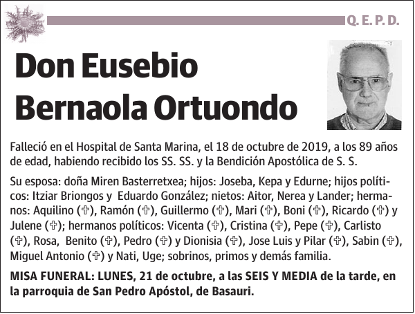 Eusebio Bernaola Ortuondo