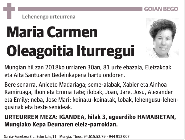 Maria Carmen Oleagoitia Iturregui
