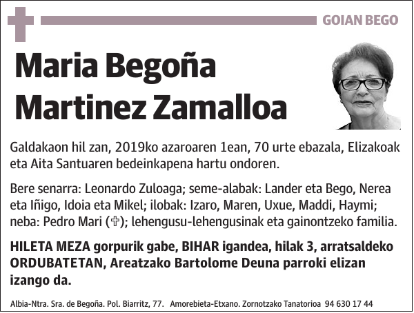 Maria Begoña Martinez Zamalloa