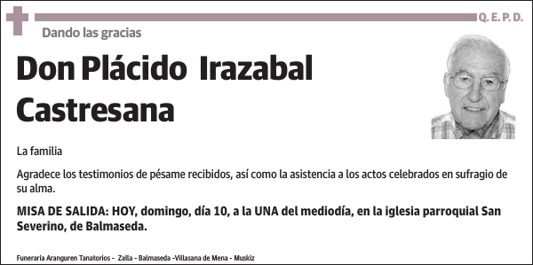 Plácido Irazabal Castresana
