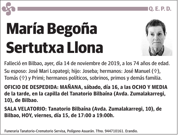 María Begoña Sertutxa Llona