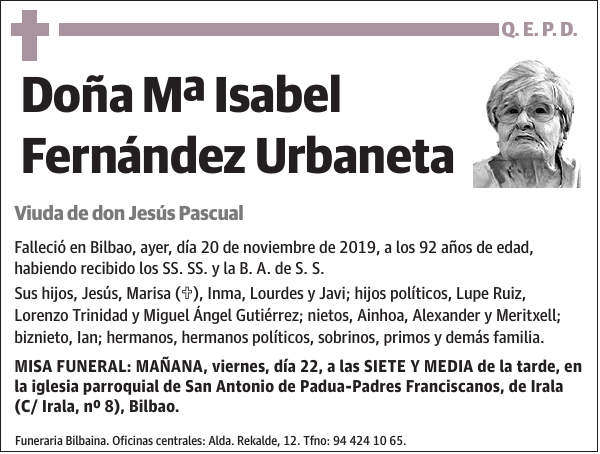 Mª Isabel Fernández Urbaneta