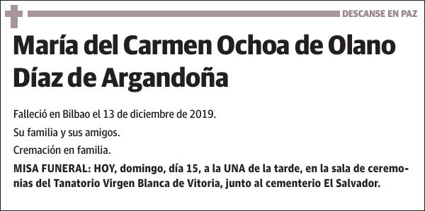 María del Carmen Ochoa de Olano Díaz de Argandoña
