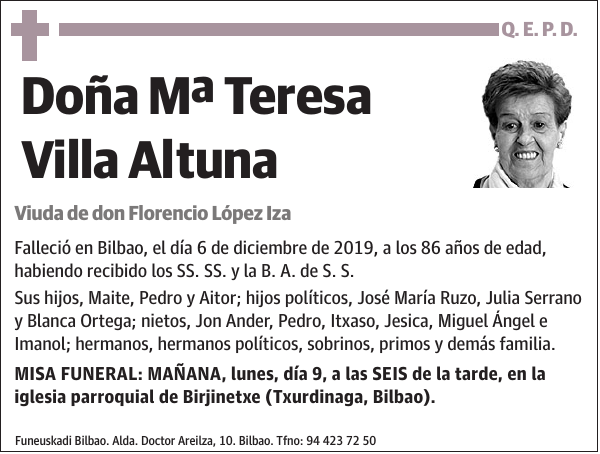 Mª Teresa Villa Altuna