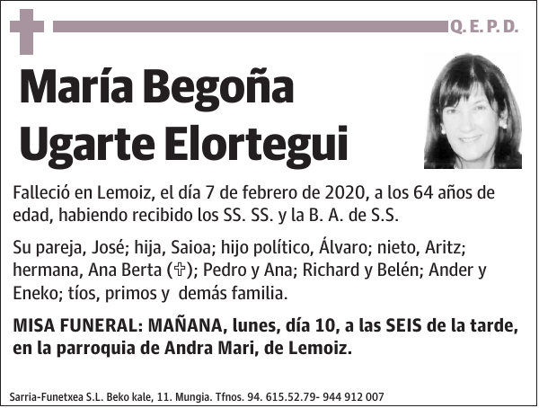 María Begoña Ugarte Elortegui