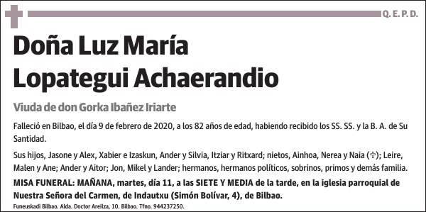 Luz María Lopategui Achaerandio