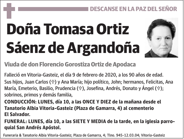Tomasa Ortiz Sáenz de Argandoña