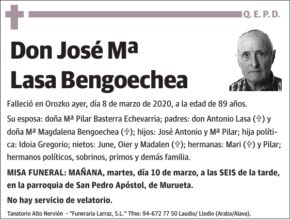 José Mª Lasa Bengoechea