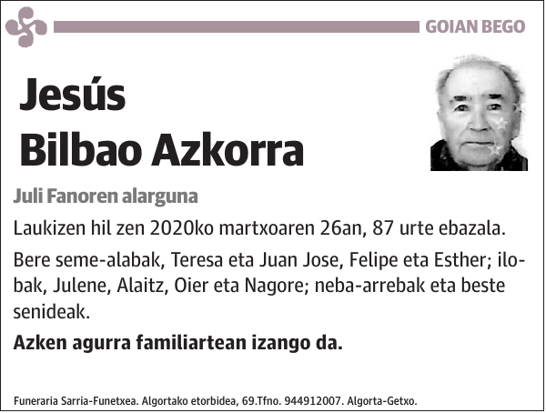 Jesús Bilbao Azkorra