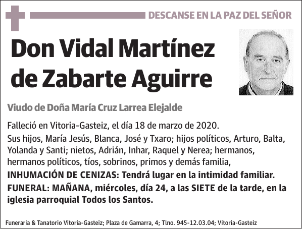 Vidal Martínez de Zabarte Aguirre