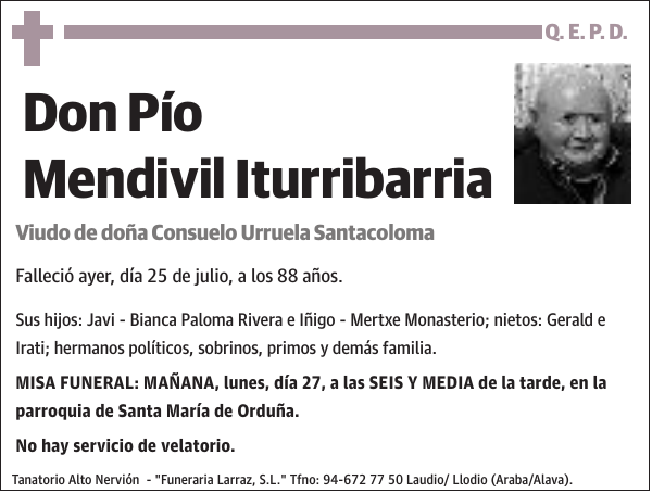 Pío Mendivil Iturribarria