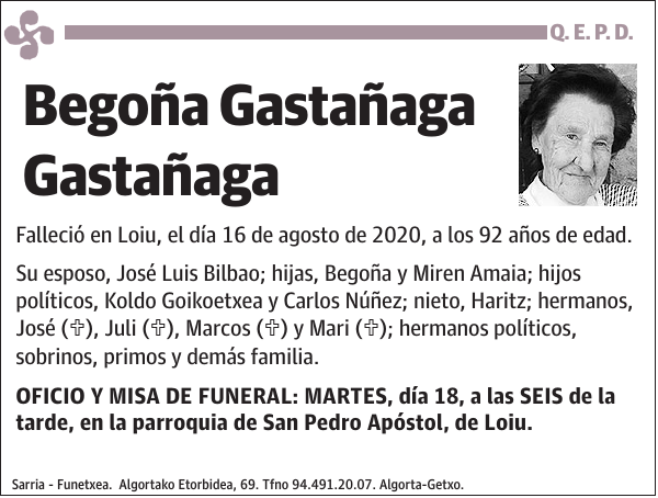 Begoña Gastañaga Gastañaga