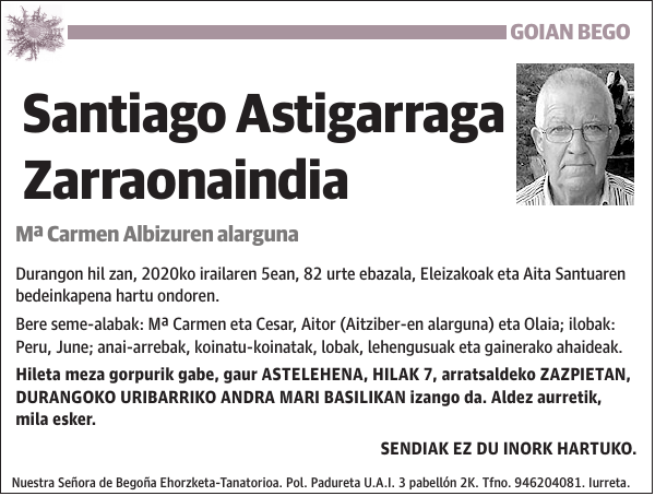 Santiago Astigarraga Zarraonaindia