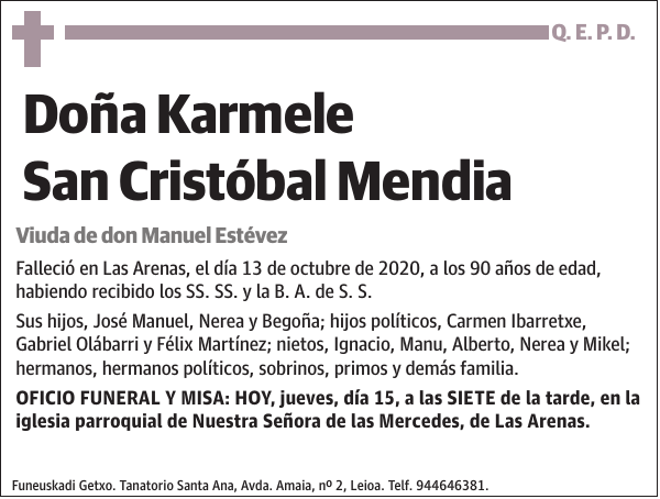 Karmele San Cristóbal Mendia
