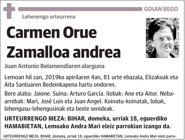 Carmen Orue Zamalloa