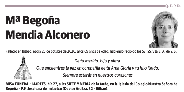 Mª Begoña Mendia Alconero