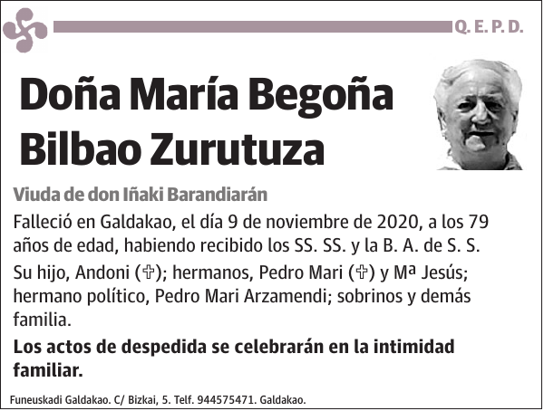 María Begoña Bilbao Zurutuza