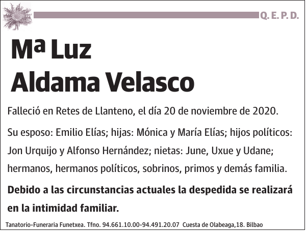 Mª Luz Aldama Velasco