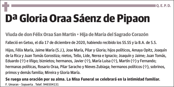 Gloria Oraa Sáenz de Pipaon