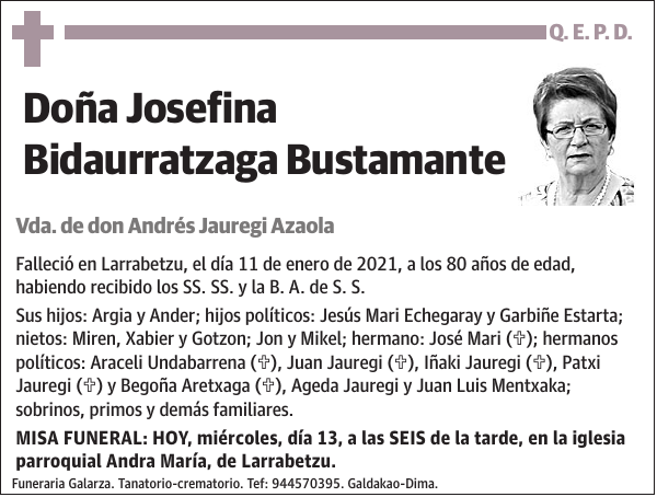 Josefina Bidaurratzaga Bustamante