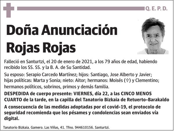 Anunciación Rojas Rojas