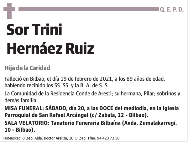 Sor Trini Hernáez Ruiz