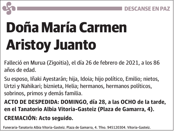 María Carmen Aristoy Juanto