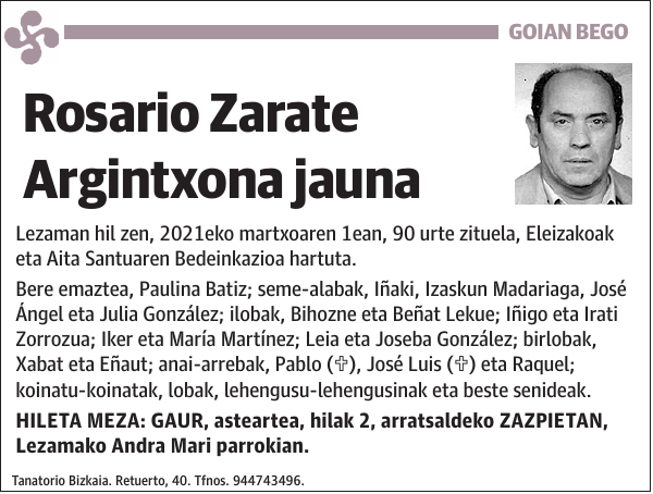 Rosario Zarate Argintxona