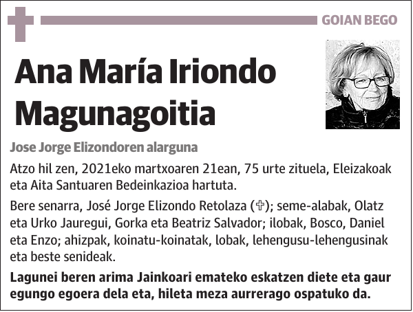 Ana María Iriondo Magunagoitia
