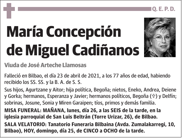 María Concepción de Miguel Cadiñanos